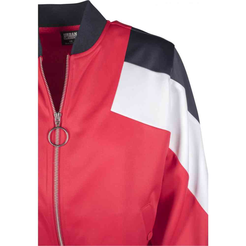 Urban Classics Ladies 3 Tone Track Jacket firered navy Urban Classics Ladies 3 Tone Track Jacket firered navy